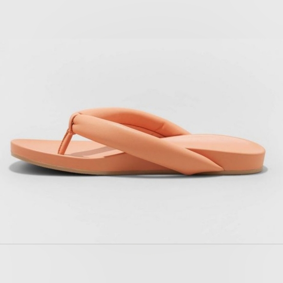 Universal Thread Orange Jewel Contour Flip Flops - Picture 2 of 6